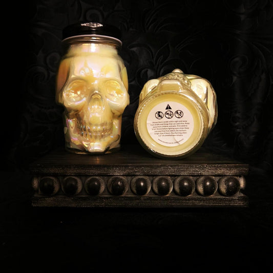 Memento Vivere Skull Candle